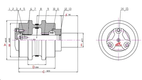  Поддерживающий каток для экскаватора Caterpillar 345 