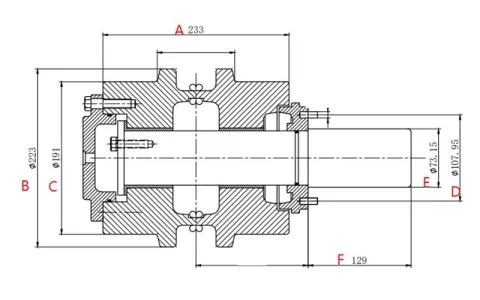  Поддерживающий каток для бульдозера Caterpillar D8T 