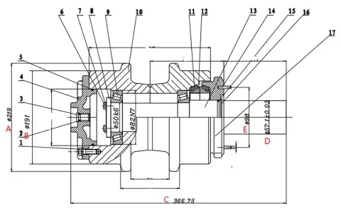  Поддерживающий каток для бульдозера Caterpillar D7H 