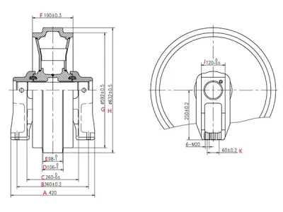  Направляющее колесо для экскаватора Komatsu PC300 