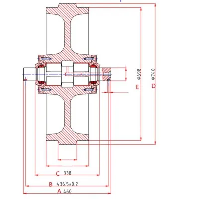  Направляющее колесо для бульдозера Caterpillar D8 (переднее) 