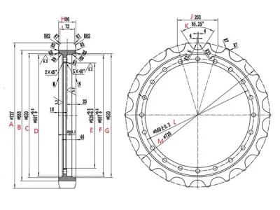  Ведущая звездочка для экскаватора Komatsu PC300 