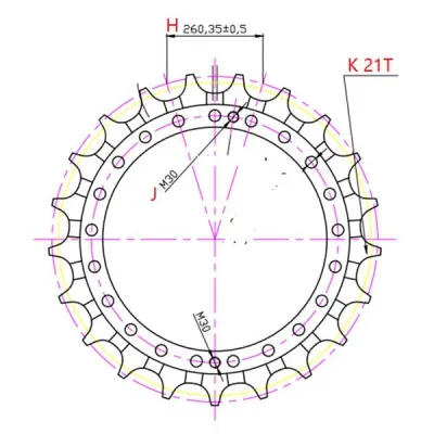  Ведущая звездочка для экскаватора Caterpillar 365 