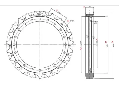  Ведущая звездочка для экскаватора Caterpillar 350 
