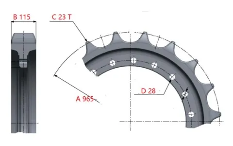 Ведущая звездочка для экскаватора Caterpillar E390